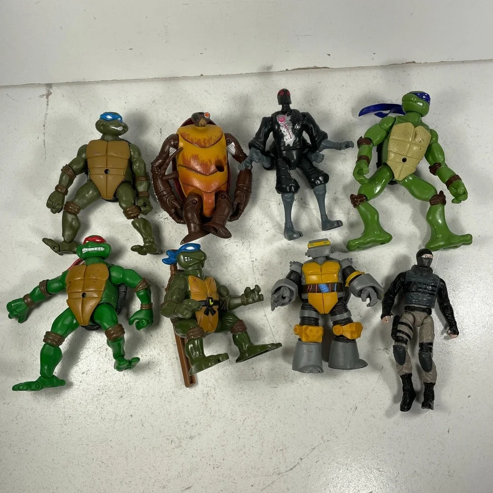 TMNT Ninja Turtles Action Figures Lot of 8 Cockroach Foot Soldier Metalhead